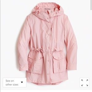 J Crew Perfect Rain Jacket Blush Pink